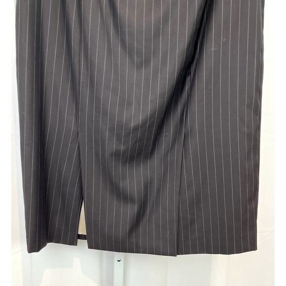 MARIA PINTO Size 16 Two Piece Suit Jacket Straight Skirt Pinstripe Kona Brown - Picture 11 of 16